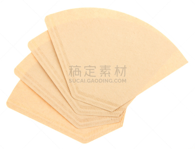 咖啡滤纸,白色背景,四个物体,分离着色,被抛弃的,白色,咖啡,背景分离,一个物体