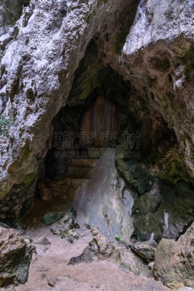 石灰石,里面,森林,石笋,钟乳石,自然,垂直画幅,巴蜀,岩石,地质学