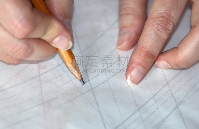 女人,纸,手,大特写,痕迹,刺绣绷子,裁缝,部分,拉脱维亚,铅笔
