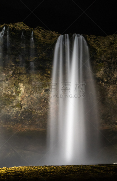 瀑布,冰岛国,柔和,自然,垂直画幅,水,天空,美,seljalandsfoss waterfall,地形