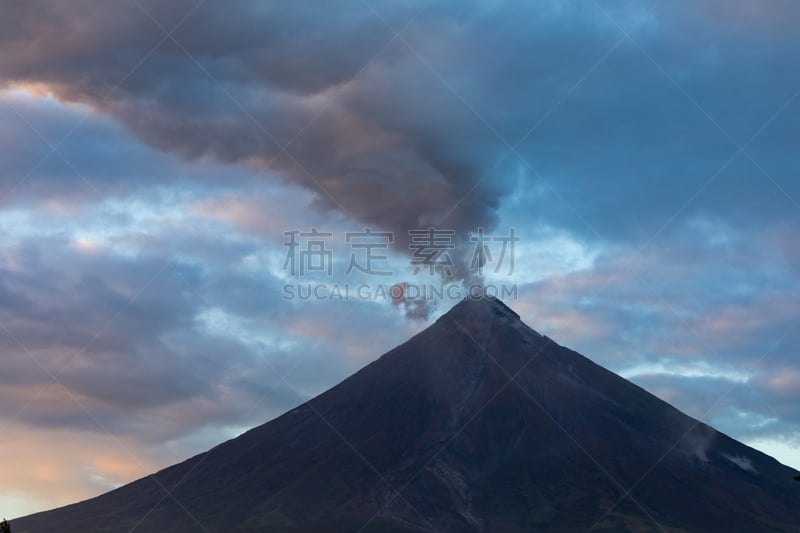 阿尔拜省,菲律宾,马尔地马荣火山,黎牙实比市,水平画幅,熔岩,户外,火山,亚洲,著名景点