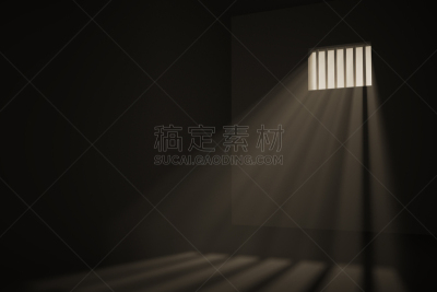 窗户,绘画插图,牢房,空的,阳光光束,三维图形,犯人,水平画幅,古老的,光