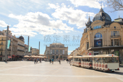 方形画幅,蒙彼利埃,法国,埃罗,喜剧面具,纪念碑,天空,水平画幅,建筑,无人