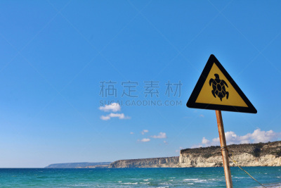 自然,天空,海龟,水平画幅,交通标志,塞浦路斯,无人,寇瑞恩,蓝色,户外