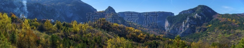 全景,山脉,球体,伊利卡,天空,水平画幅,无人,户外,烟