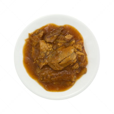 照烧酱,罗非鱼,盘子,肉片,白色,照烧,罐头,餐具,无人,正上方视角