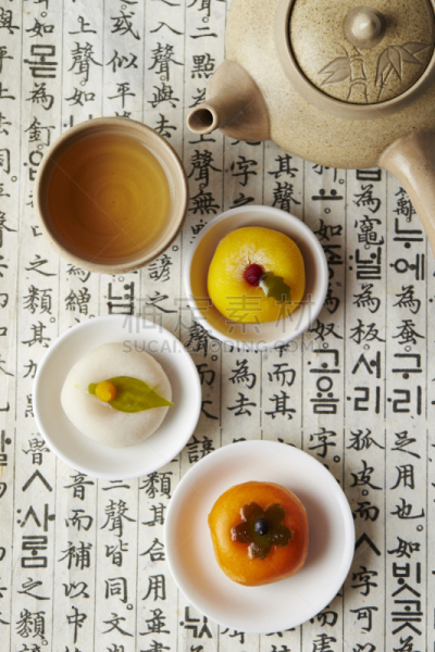 甜点心,茶,传统,韩国中秋节,朝鲜的新年,下午茶,韩国食物,垂直画幅,幸福,蛋糕