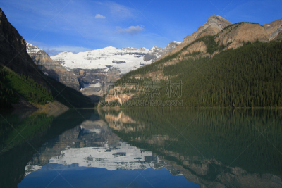 露易斯湖,早晨,victoria glacier,维多利亚山,班夫国家公园,加拿大落基山脉,洛矶山脉,国家公园,水平画幅,阿尔伯塔省
