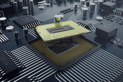 3D rendering Central Computer Processors CPU concept. Electronic engineer of computer technology. Computer board chip circuit cpu core. Hardware concept electronic device motherboard semiconductor