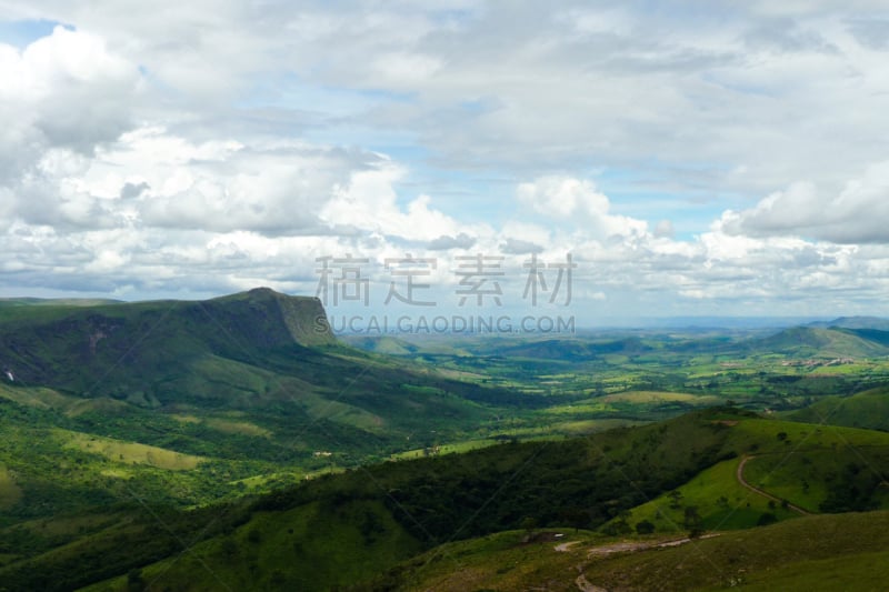 齿状山脊,米纳斯吉拉斯州,家畜,坎格瑞沼泽国家公园,生物圈2号,河漫滩,南卡罗来那,水平画幅,山,无人