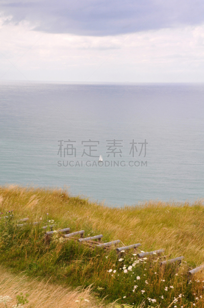 法国,自然,垂直画幅,雪花石膏,悬崖,山,无人,蓝色,全景,大西洋