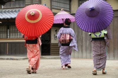 日本人,伞,女人,电影集,江户时代,京都府,水平画幅,单身母亲,背面视角,母亲