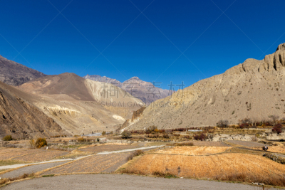 乡村,卡格贝尼,风景,天空,美,水平画幅,无人,喜马拉雅山脉,户外,顶部