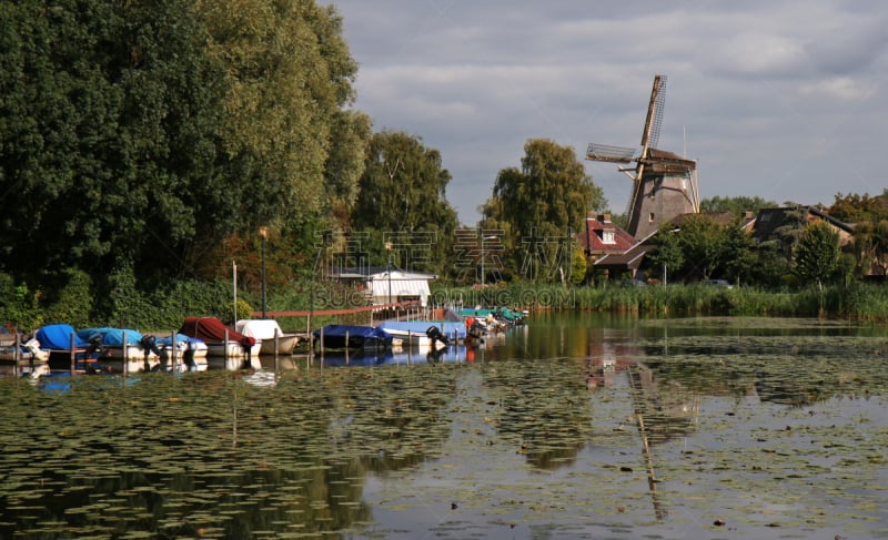 风车,river vecht,传统风车,水平画幅,无人,传统,欧洲,荷兰北部,户外,城市