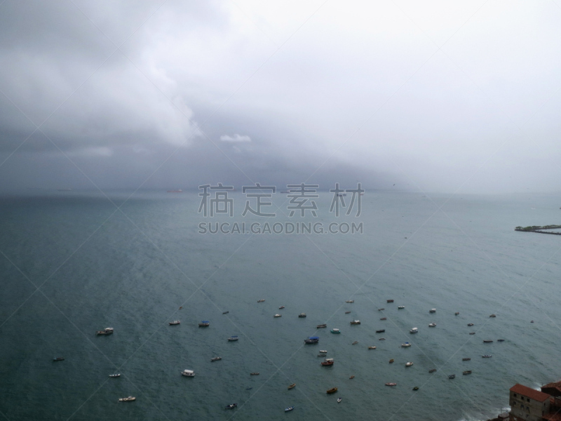 圣女合唱团,暴风雨,倾盆大雨,海湾,在上面,重的,自然,水平画幅,固定的,蓝色