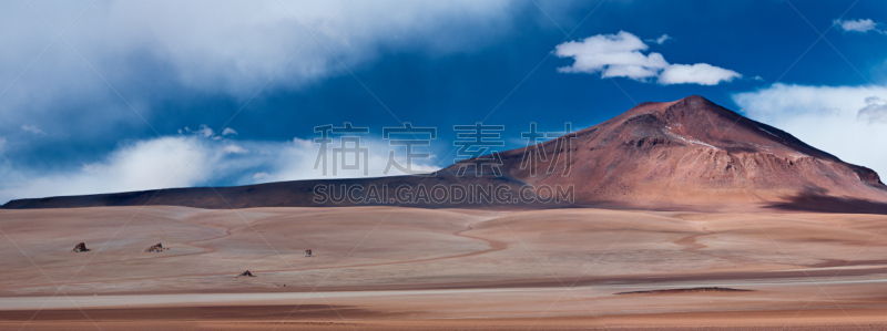 阿尔蒂普拉诺山脉,玻利维亚,全景,埃尔大北,玻利维亚安迪斯山脉,南美,天空,留白,沙子,曙暮光