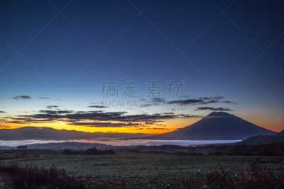 山,雪,二世谷,早晨,夏天,羊蹄山,彩色图片,黎明,有珠山,风景