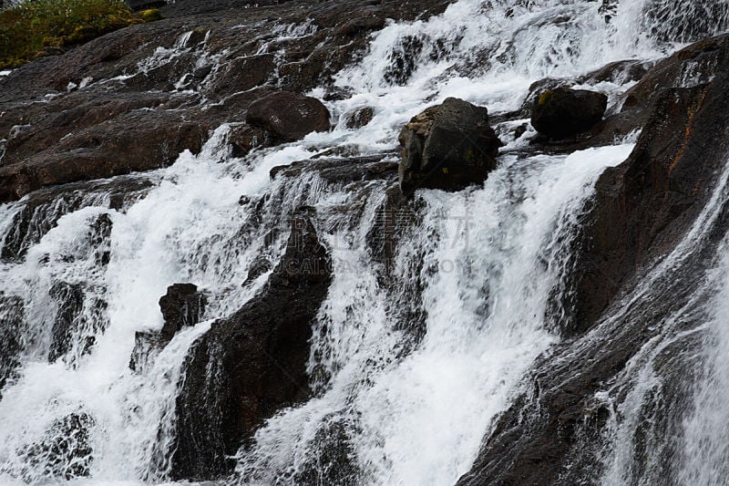 hraunfossar,岛,无人,瀑布,2015年,图像,户外,水平画幅,冰岛国,山脉