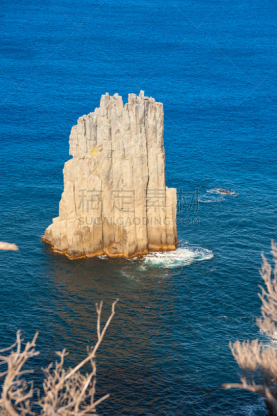 cape hauy,半岛,塔斯曼国家公园,辉绿岩,垂直画幅,天空,悬崖,无人,蓝色,户外