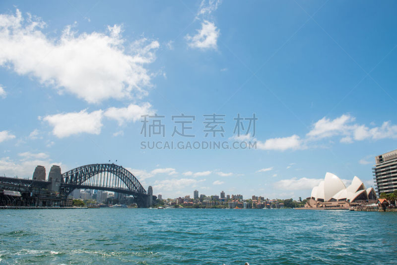悉尼歌剧院,正面视角,便利朗角,新南威尔士,旅游目的地,水平画幅,建筑,无人,色彩鲜艳,蓝色