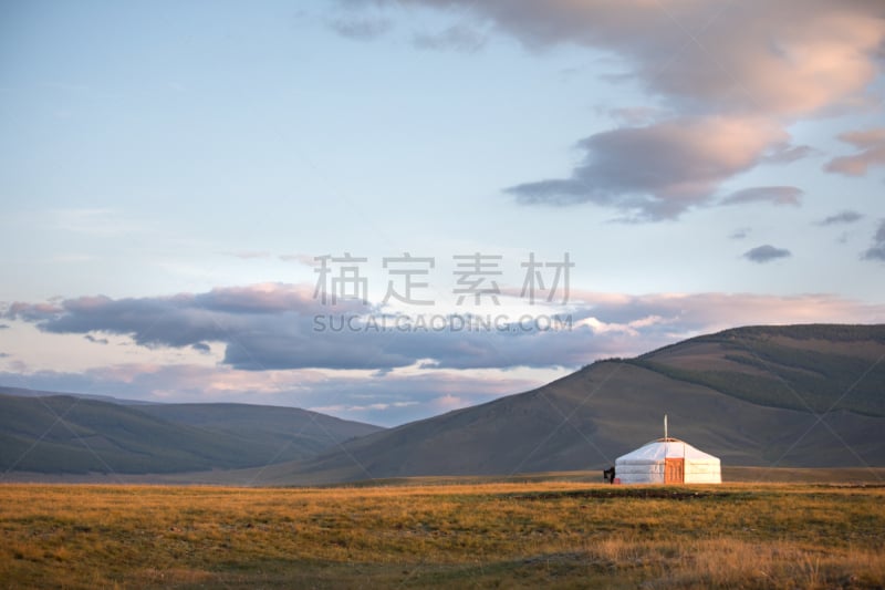 山,蒙古包,背景幕,传统