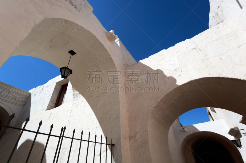 圣塔卡特莱那岛,修道院,阿雷基帕城,叶卡捷琳娜宫,阿雷基帕地区,修女,回廊,女修道院,庭院,殖民地式