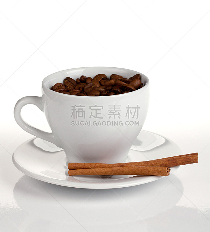 咖啡杯,肉桂,豆,垂直画幅,烤咖啡豆,褐色,无人,茶碟,工间休息,陶瓷制品