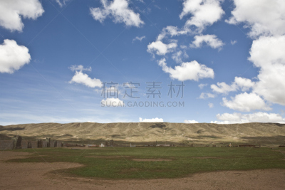 蒂瓦纳库遗迹,南美,天空,考古学,水平画幅,彩色图片,建筑,无人,玻利维亚,摄影