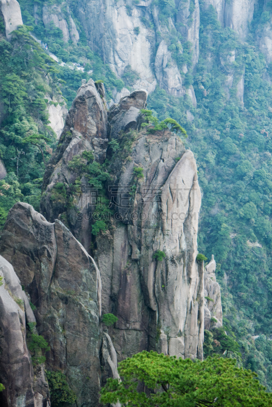 山,国家公园,江西省,自然,垂直画幅,悬崖,地形,岩石,无人,陡峭