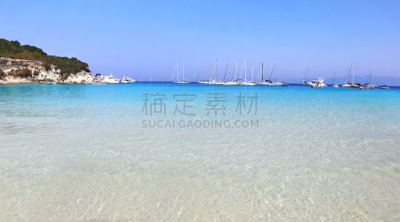 希腊,岛,海滩,天空,水平画幅,沙子,无人,夏天,户外,风景