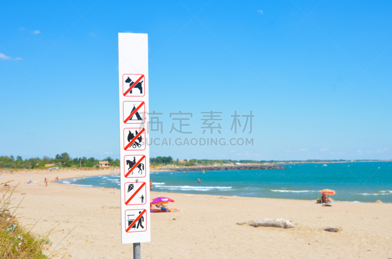 禁止的,海滩,危险,缩氨酸,大篝火,欧元符号,水,艺术,水平画幅,沙子