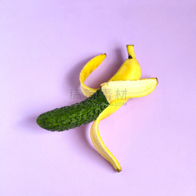 黄瓜,香蕉,水果,素食,蔬菜,清新,一个物体,图像处理,多样,食品