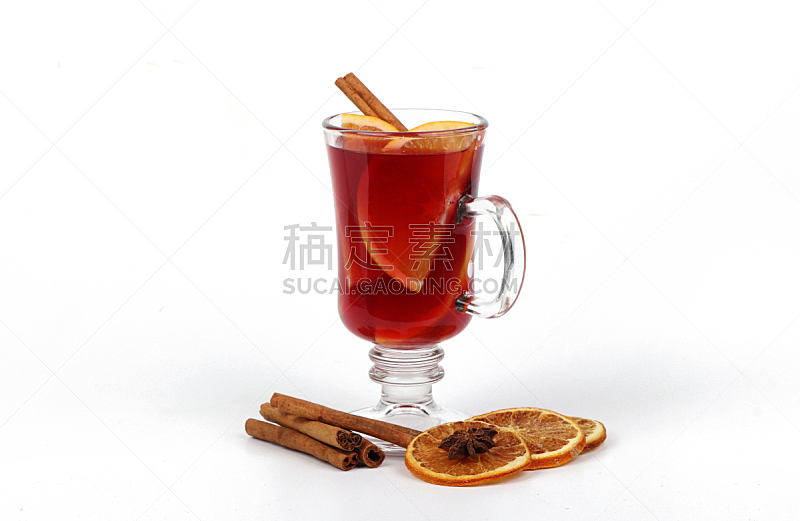 茶,杯,橙子,冬天,玻璃,热甜红酒,热饮,饮料,可爱的
