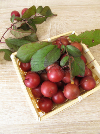 红色,李子,篮子,樱桃,垂直画幅,水果,无人,blireiana plum,水果篮子,熟的