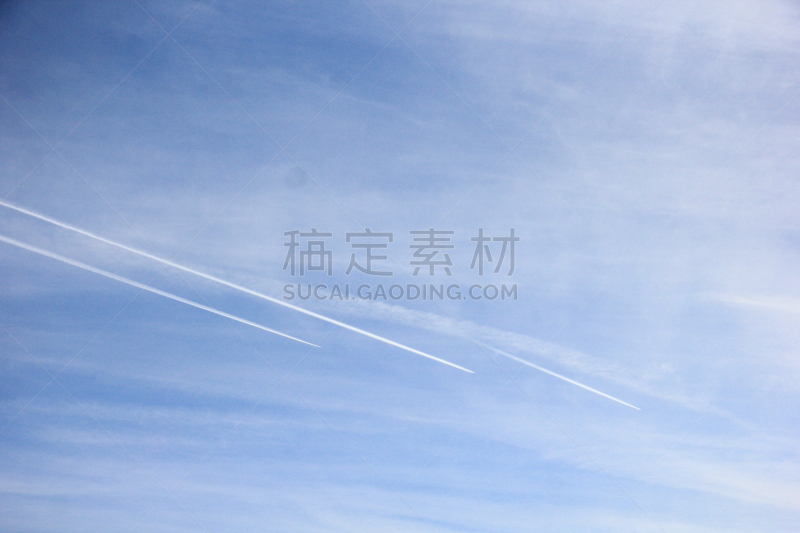 天空,云,白色,飞机,海上航道,拖车场,喷气式飞机,浓烟,冷凝,飞