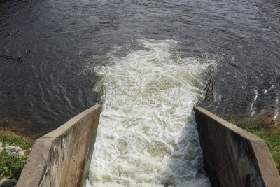 floodgate at Nong Pla Lai reservoir in Rayong, Thailand