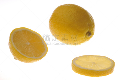 柠檬,巴伦西亚桔,水平画幅,素食,无人,图像,特写,白色,彩色图片,清新