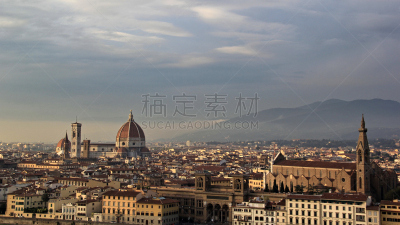 佛罗伦萨画派,地形,意大利,米开朗基罗广场,洗礼堂,黄昏,著名景点,户外,建筑