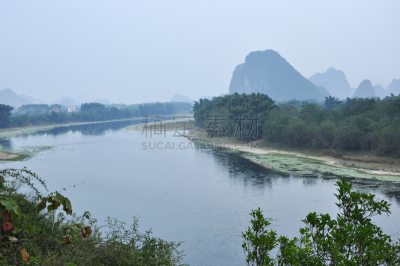 山,河流,风景,喀斯特,水,天空,美,水平画幅,美人,夏天