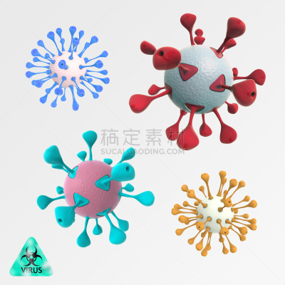 绘画插图,多色的,三个物体,圆形,轮状病毒,抗体,埃博拉病毒,日冕,神经系统,微生物学