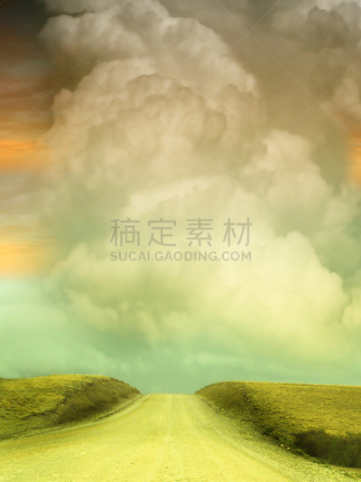 地形,幻想,垂直画幅,天空,公主,月亮,鸟类,户外,草,云景