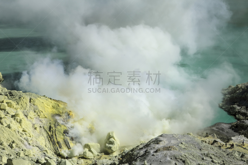 火山,自然,矿物质,爪哇,酸,水平画幅,地形,火山地形,户外,烟