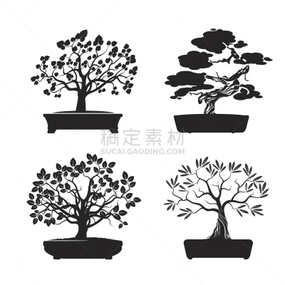 盆景,绘画插图,矢量,黑色,形状,蔬菜,华丽的,食品,园林,背景