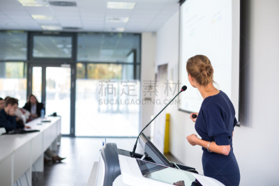 女商人,可爱的,青年人,演说家,研究会,商务研讨会,会堂,会议,麦克风,座位