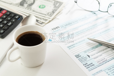 杯,浓咖啡,眼镜,表格,计算器,金融,税表,帐单,3到4个月,办公室