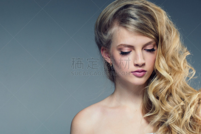 金色头发,女人,肖像,皮肤,美,彩妆,水平画幅,美人,化妆用品