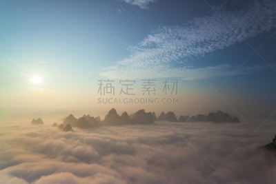 黎明,雾,桂林山水,兴平,漓江,桂林,水平画幅,山,无人,岩层