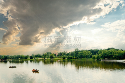 云景,池塘,水,天空,公园,休闲活动,水平画幅,户外,湖,莫斯科