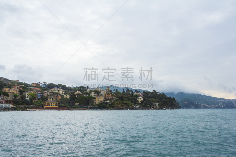 都市风景,城镇,意大利,海港,圣玛葛丽塔酒店,利古里亚大区,水,天空,美,暴风雨