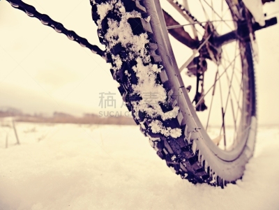 车轮,雪,草地,臀部,山地车,大特写,水,温度,水平画幅,山